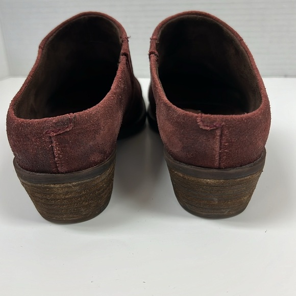 Born Starr Cherry Brown Distressed Leatger Heeled Slip On Booties Size 6.5 - Picture 4 of 8